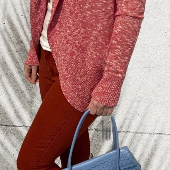 Cato Red & White Open Front Sweater - Picture 2 of 3